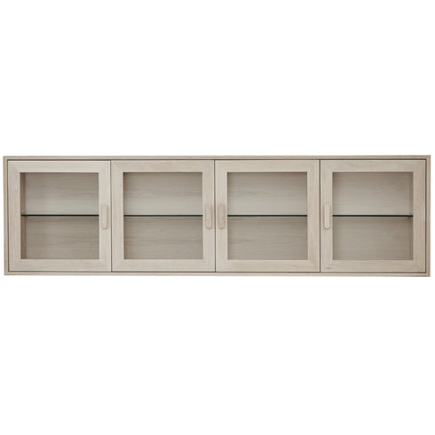 Porto Wandschrank mit LED-Beleuchtung - 212 cm breit - Eiche Weiß geöltes
